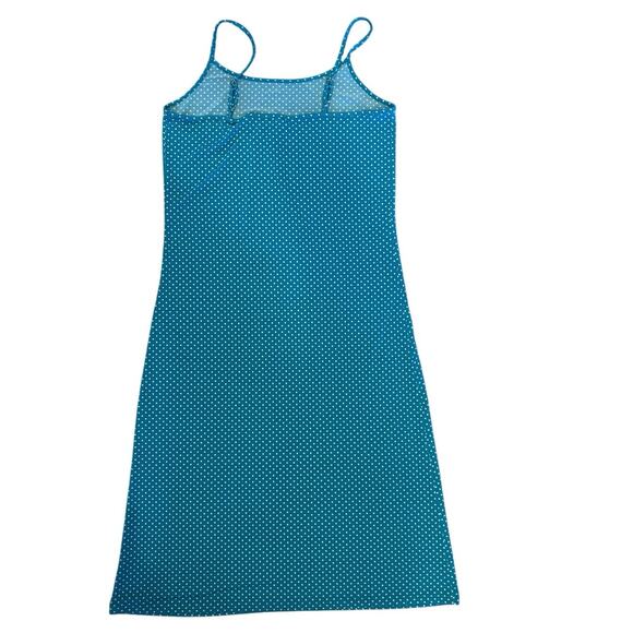 Woman's Michael Kors Summer Dress Teal with White Polka Dots Size Small - Picture 3 of 5